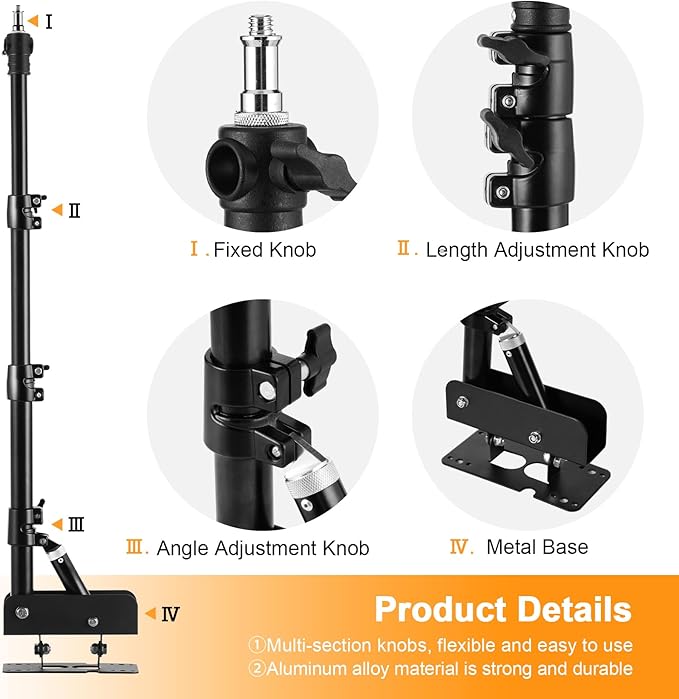 SITTO Ring Light Wall Mount 43inch/110cm, Triangle Boom Arm for Barbershop, Beauty Salon, Live Streaming, Tattoo, Photography Studio, Support 180° Rotation