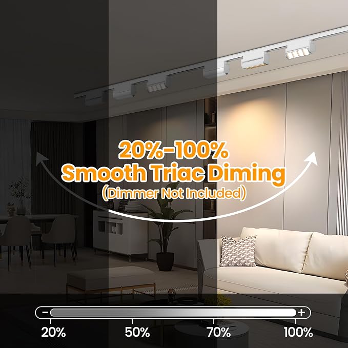 5 Color Linear H Track Lighting Heads H Type Track Light Heads Dimmable LED Track Lighting Fixtures Ceiling Spot Light, H Style Track Heads for H Track Lighting Rails, White CRI90 12W 3 Pack