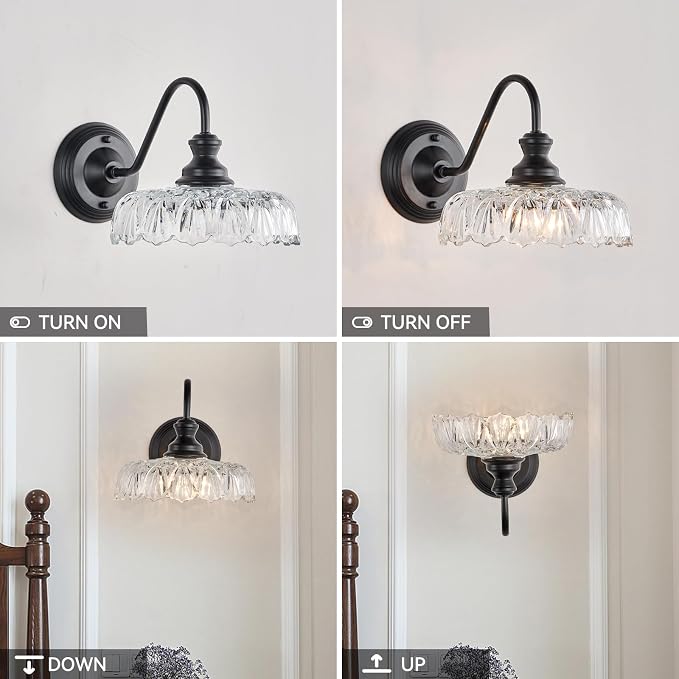 HDDFL Modern Wall Scone Bedside Wall Lamp Matte Black Bedroom Light Fixtures in Door Lighting Fixture for Living Room Hallway Corridor