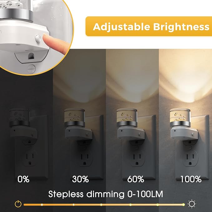 L LOHAS LED Night Light, 2 Pack Night Lights Plug into Wall | 3000K Soft Light LED NightLights, Built in Dusk to Dawn Sensor Bubble Wall Light for Hallway, Bathroom, Rooms