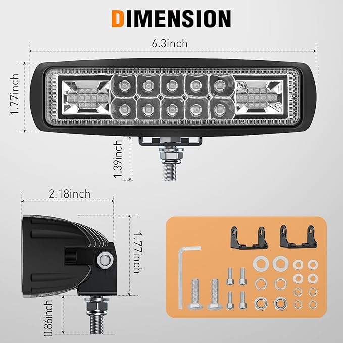 Nilight 6 Inch Green LED Light Pods 2 PCS 60W Flood Spot Combo Beam Off Road Driving Fog Fishing Hunting Emergency Safety Signal Trailer Lighting for 12V 24V ATV UTV Pickup Truck Tractor Boat