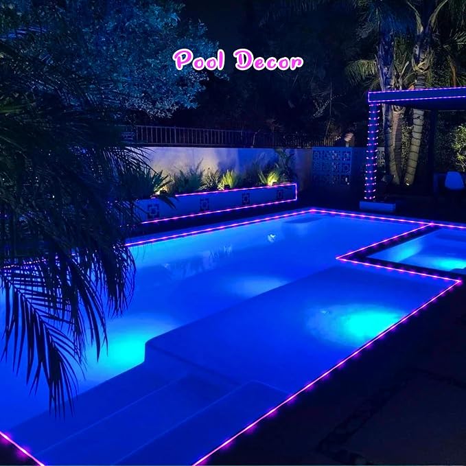 JMEXSUSS 2 Pack 100LED Pink Solar Rope Lights Outdoor Waterproof | 33ft, 8 Modes, Outdoor Waterproof, Pink Christmas Lights for Valentine's Day Home Christmas Tree Decoration