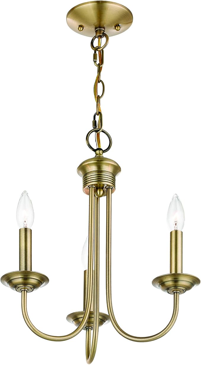 Livex Lighting 42683-01 Mini Chandelier, Medium, Antique Brass