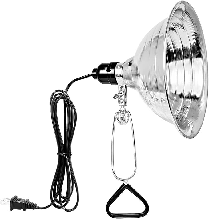 Simple Deluxe Clamp Lamp Light with 8.5 Inch Adjustable Aluminum Reflector and 6 Feet Cord, up to 150W E26 Socket (no Bulb Included), 1-Pack