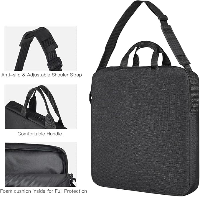 14" Ring Light Carrying Bag with Durable Nylon,Portable Camera Carrying Case for 14 inch Selfie Ring Light,14 inch Desk LED Protector-Black