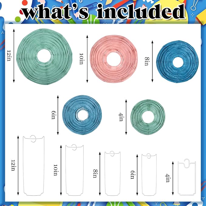 15 Pcs Boho Hanging Paper Lanterns Boho Classroom Decor Back to School Classroom Ceiling Decor Round Multi Color Garlands Bulletin Board for Classrooms Office Wall Birthday Party Supplies