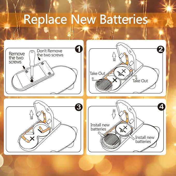 6 Pack Fairy Lights Battery Operated With Timer,2 Remotes,20 LED Warm White | 6.5ft Twinkle Lights,Waterproof Silver Wire Firefly Lights DIY Mason Jar Wedding Party Christmas Centerpiece Table Deco