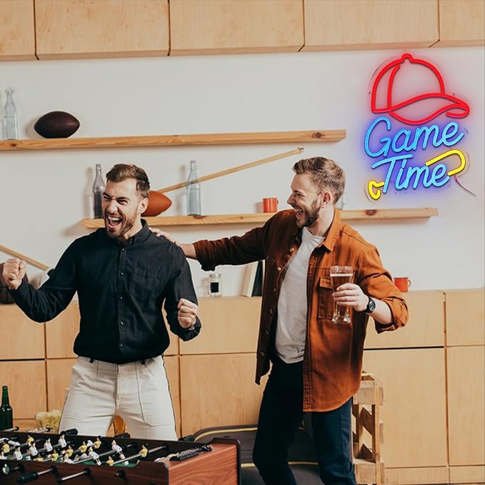 Baseball Neon Sign for Wall Decor Dimmable Game Time Led Sign for Bedroom Baseball Bat Neon Light for Baseball Club Game Room Man Cave Bar Club Sport Party College Dorm Decoration