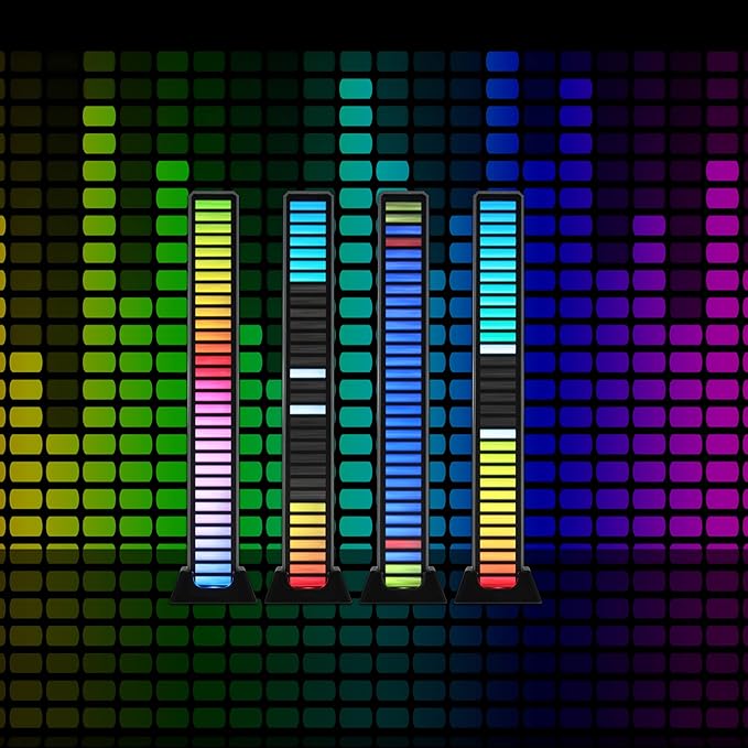 XTREME Monster Sound-Reactive Multicolor LED Equalizer Light Bar, Horizontal/Vertical Mounting, Rechargeable, USB Charging Cable Included