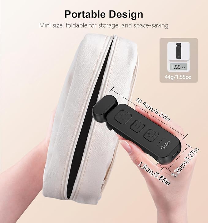 Gritin Reading Light, Rechargeable Book Light for Reading in Bed | Eye Caring 3 Color Temperatures, 5-Level Dimmable Brightness, Long Lasting,Compact Size Clip on Book Lamp for Bookworms-Black