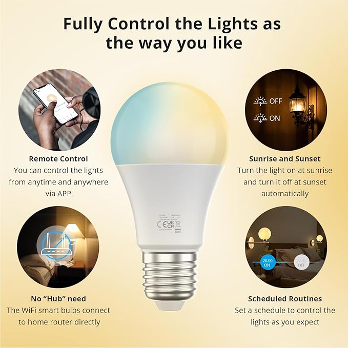 Smart Light Bulb, Color Changing Light，1 Pack