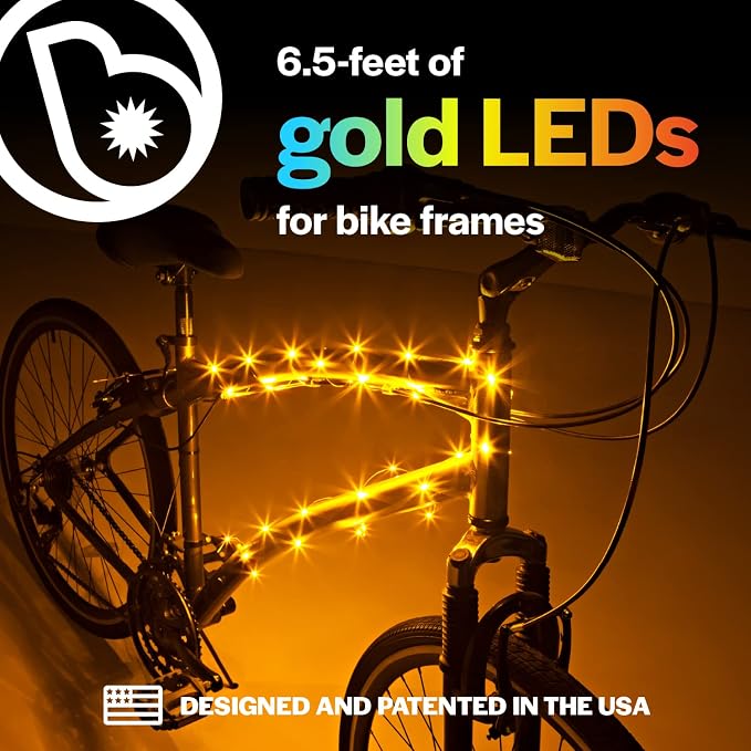 Brightz CosmicBrightz LED Bike Frame Rope Light - 6.5-Foot String Rope - Battery-Powered with On/Off Switch - Ultra Bright Color Keeps Your Ride Fun and Safe for Kids, Teens, & Adults