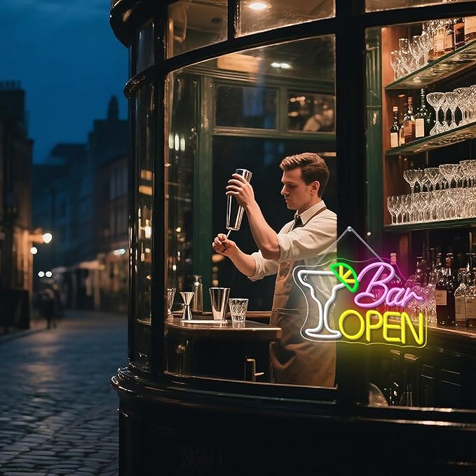 Bar Open Neon Sign Wall Decor Neon Light Bedroom Wall Decor Suitable for Classroom Book Party Library Decoration Reading Room Bookish Decor Gift
