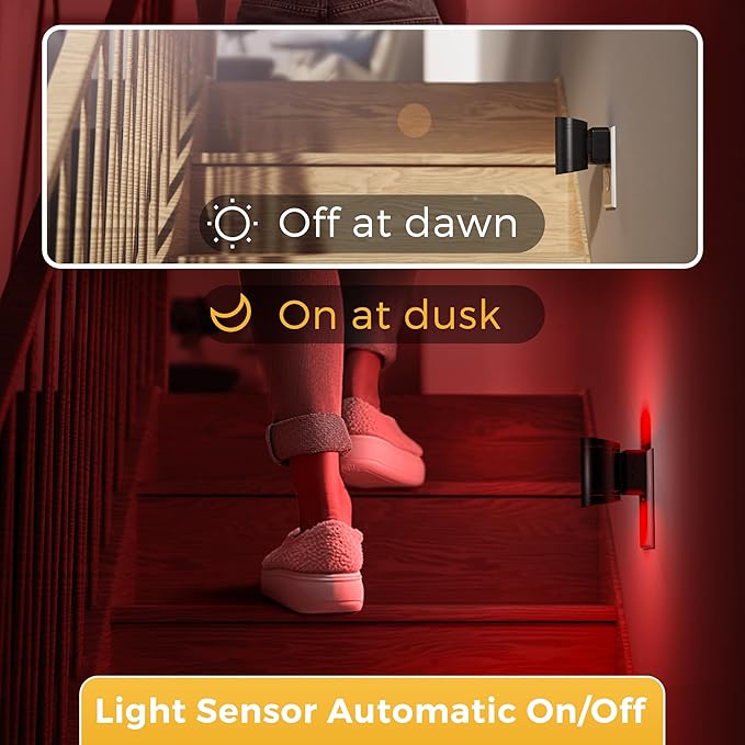 L LOHAS LED Night Light, 2 Pack,10-Color Changing Night Light for Kids,180° Rotatable Plug RGB Nightlight, LED Plug in Wall Light with Dusk to Dawn Sensor for Bathroom Decor, Children Room, Gift