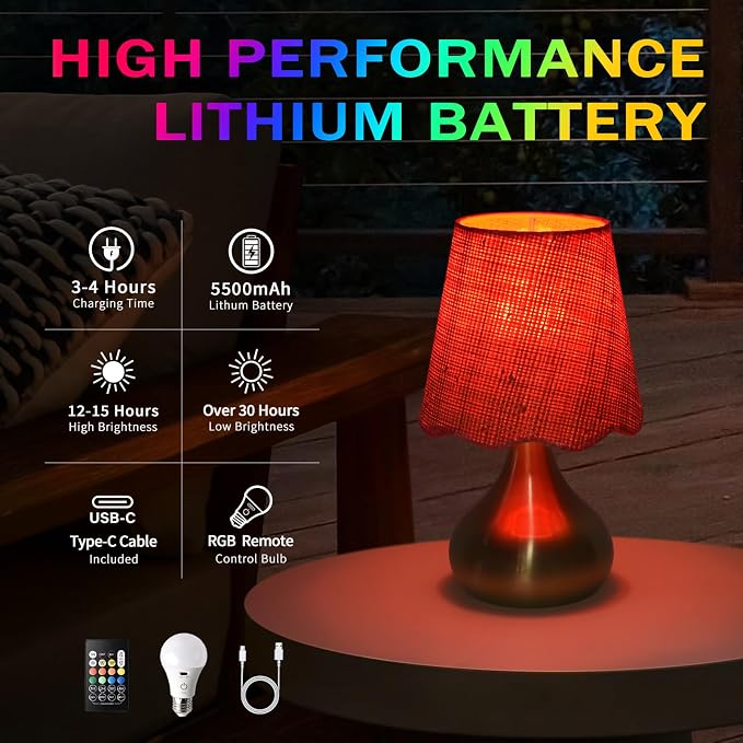 Ziqqeelam Cordless Table Lamp Rechargeable, Good Mini Table Lamp for Nightstand, Battery Operated Small Table Lamp for Small Spaces for Kitchen Counter, Bookshelf, Bedside, Bedroom, Living Room
