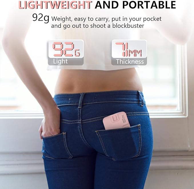 LED Phone Light - USB-Rechargeable Portable Photo Light with 97+ CRI, Up to 6500K Color Temperature for Selfie, Zoom Conference, Video, Makeup and Live Stream