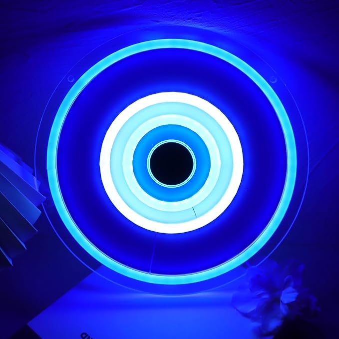 Protection Neon Sign Evil Eye Sign Greece Led Sign Light Dimmable LED Man Cave Bar Garage Wall Lights for Bedroom Windows Glass Pub Cafe Birthday Party Gifts