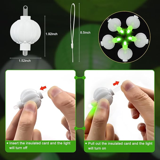 Aogist 24 Pack Small LED Lights Battery Powered Waterproof Hanging Light Last 48 Hours for Paper Lanterns,Balloons,Floral,Weddings & Festival Christmas Decorations,Green