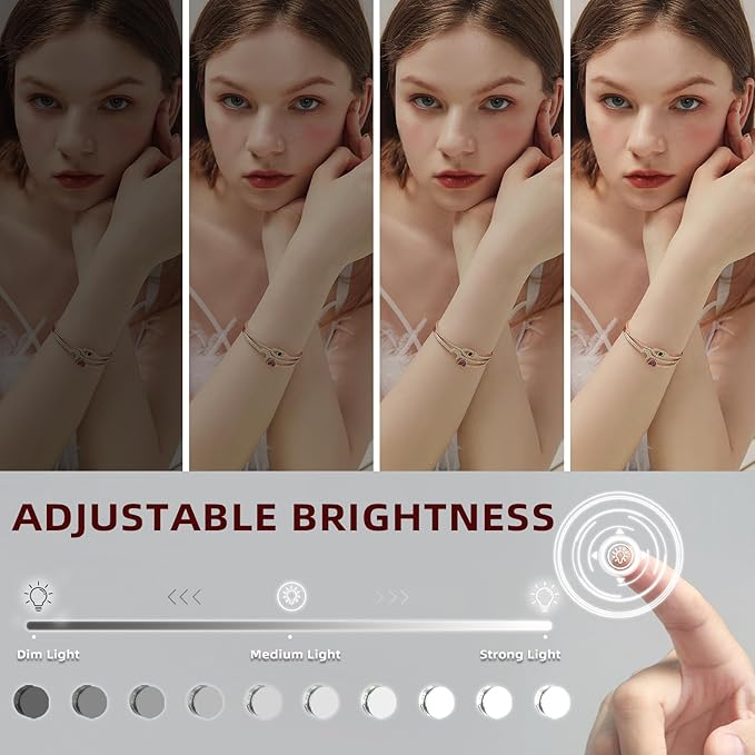 VANITII Hollywood Vanity Mirror with Lights USB Charging 22.8”*18.1” Lighted Makeup Mirror with 15 LED Bulbs Dimmable 3 Modes Tabletop for Cosmetic