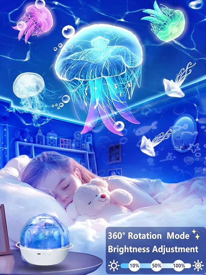 21 Sets of Films, Projector Night Light for Kids Bedroom, Ceiling, Night Light for Kids, Star Galaxy Projector for 1-14 Years Old Baby Girls with 360° Rotation for Christmas, Baby Nursery, Room Decor