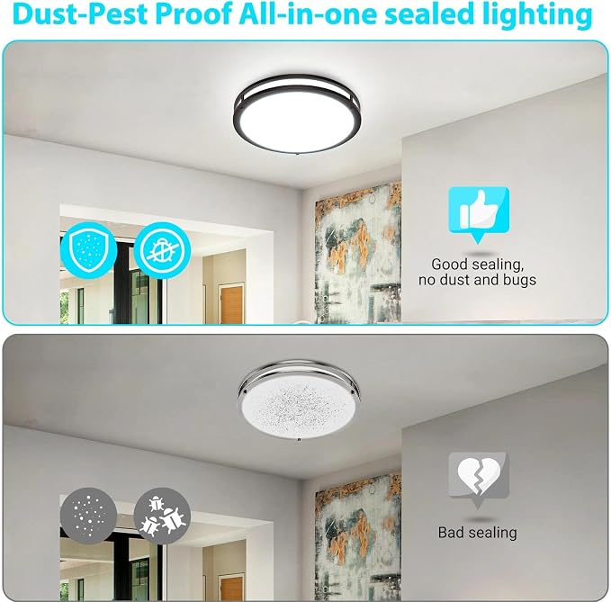 libtit 10-Inch Flush Mount Ceiling Lights, Dimmable 3000K-6500K Adjustable LED Ceiling Light, 18W Round Slim Light Fixture, Oil Rubbed Bronze for Kitchen, Bedroom, Bathroom, Hallway- ETL Listed