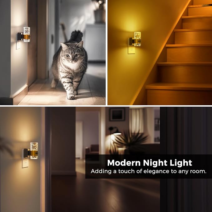 L LOHAS LED Motion Sensor Night Light, Bubble Night Lights Plug into Wall | 3CCT Color Temperature Change Night-Light, Dimmable Nightlights with Dusk to Dawn Sensor for Rooms Bathroom Hallway