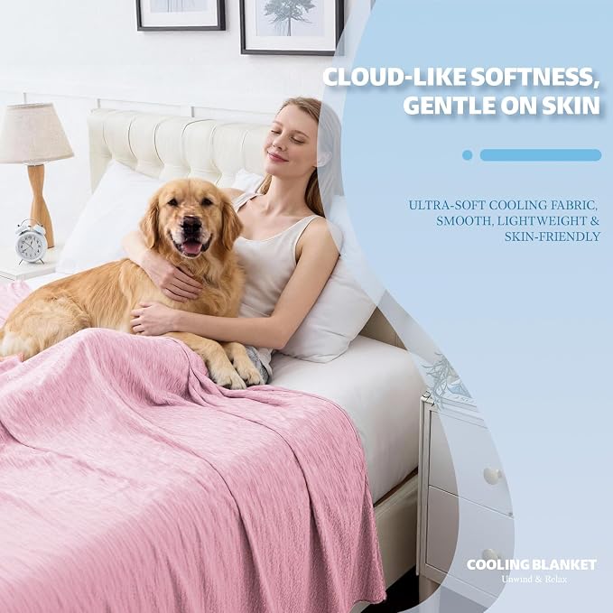 Cooling Blanket Queen Size, 90"x90" Cooling Blankets for Hot Sleepers, Cold Blanket Thin Lightweight Breathable Soft for Couch Bed, Lightweight Blanket Keep Cool for Night Sweats