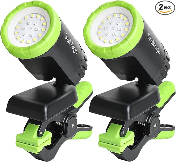 2-Pack Rechargeable LED Work Light, 360° Adjustable Spotlight with Magnetic Base & Clamp, Portable Clip Light for Garage, BBQ, Workshop, Construction, Car Repair, Household & Emergency Use | 360°Adjustable Spotlight, Clip Light for Garage, BBQ, Car Rep...