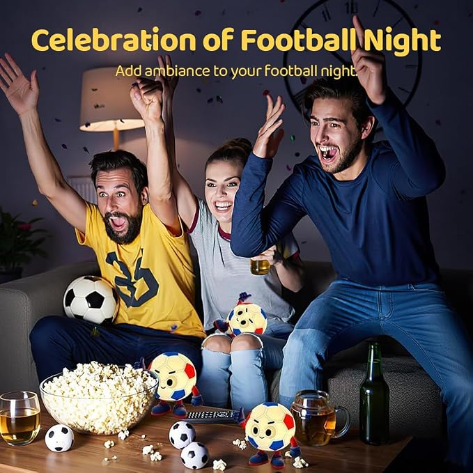 S NMT Silicone Soccer Night Light, RGB Color Changing Rechargeable Nightlight, Timing 2 Level Brightness Sleeping Table Decoration Bedside Lamp with Touch Control