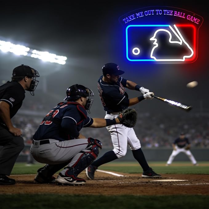 Baseball Neon Sign for Wall Decor Baseball Sport Neon Light for Man Cave | Dimmable Led Neon,Fans Birthday Baseball Gifts,5V USB Powered, Men's Bedroom,Sport Bar Decor,Club,Garage Wall Art,13.7*10.8in