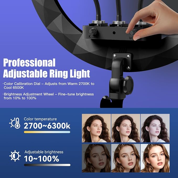 Ring Light Wall Mount with Phone Holder 19'', 45.7" Triangle Boom Arm | Rotatable Wall Mounted Light Stand for Photography Lighting Studio, Live Streaming, Salon, Barber Light, Beauty Tattoo Light