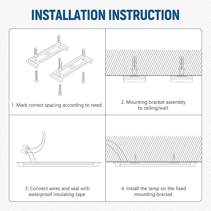 DAKASON 4-Pack 4FT LED Closet Light Fixture, 4-Foot Flush Mount Garage Ceiling Lighting 36W 4320lm, 48in Flat Panel Lights Hardwired for Basement, Kitchen, Utility, 3/4/5000K Adjustable No Plug