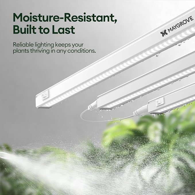 Grow Lights for Indoor Plants, Sunlike Full Spectrum 5000K 1FT LED Growing Lamp 28W (4 x 7W), T5 Grow Light Strip for Seed Starting, Vegetables, Linkable, White, 4-Pack