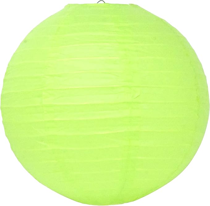 Mudra Crafts Lime Green Paper Lanterns Wedding Party Decorations - 12 in 10 Round Hanging Ceiling Lanterns, 10 Pack, Decorative Lamp Shades