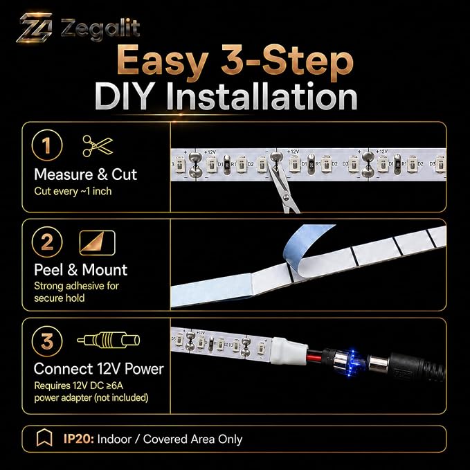 850nm IR Illuminator LED Strip Light, 600 LEDs High Density Infrared Tape (SMD 2835), Faint Red Glow Deterrent Night Vision for Security Camera Garage Driveway Backyard, 16.4ft/5m 12V