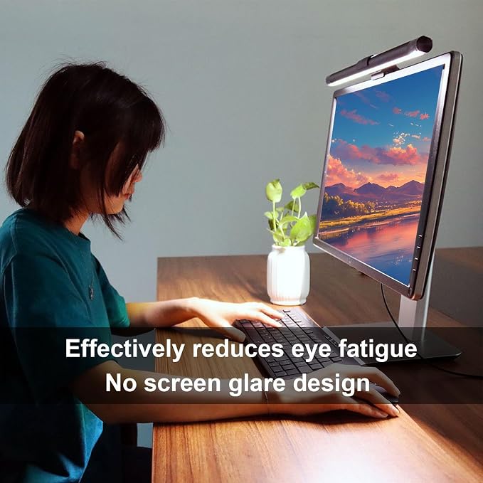Monitor Light Bar Adjustable Lamp | 3-Color Adjustable Anti-Glare Screen Light for Computer Monitors—Ideal for Office, Home, Dorm, College, Workbench, Cubicle, and Desk Setups