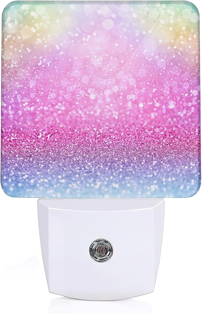 Pink Glitter Night Light,Plug in Night Light, Dusk to Dawn Sensor Nightlights for Stairway/Hallway/Kitchen/Bedroom/Bathroom 0.5W