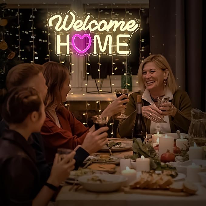 Welcome Home Neon Signs for wall decor Neon Lights USB Led Sign Dimmable Welcome Home Sign for Military Army Returning Homecoming Party Decorations