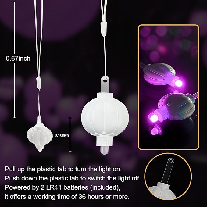 24 Pack Mini LED Lantern Lights - Battery Operated Small Lights for Paper Lanterns, Perfect for Party, Birthday, Wedding, Halloween, Christmas Decorations (Pink)