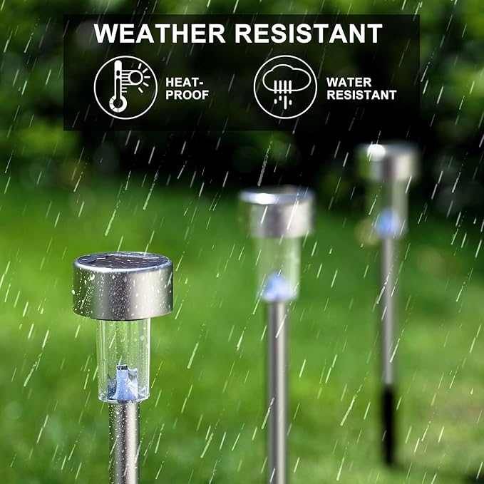 Dream Master Solar Lights Outdoor Waterproof, Stainless Steel LED Landscape Lighting, Solar Garden Lights, Outdoor Decorations for Yard, Pathway, Walkway, Patio, Lawn - 16 Pack (Multicolor)