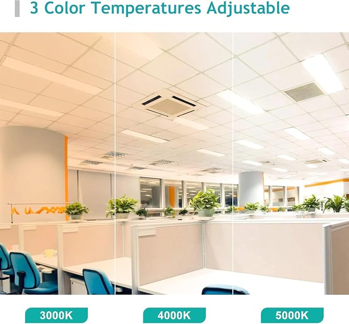 1x4 LED Flat Panel Light 8 Pack | 3000K/4000K/5000K, 20W/30W/40W, 110LM/W, 0-10V Dimmable, 100-277V, ETL Listed, DLC Listed, Ideal for Office, Hospital