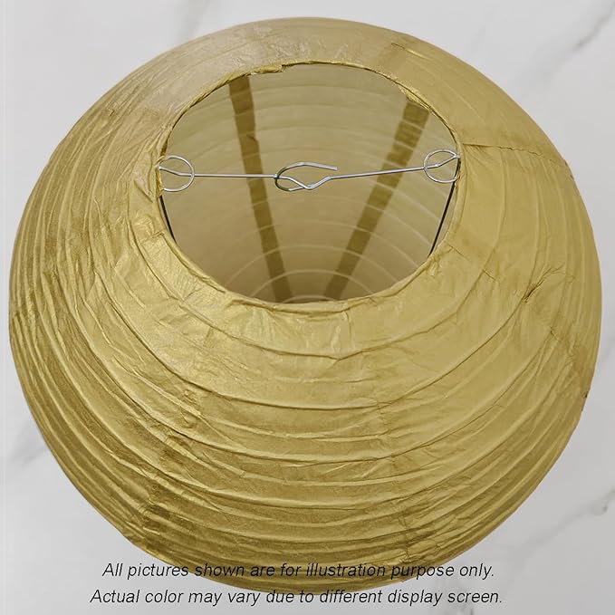 8 Inch Gold Paper lantern,Chinese Japanese lanterns New Years Decorations 2025(Set of 5,Gold)