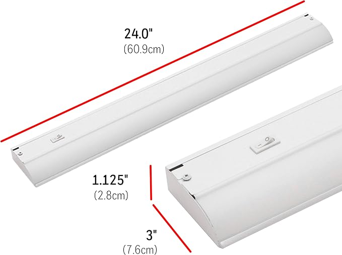 UltraPro 24 inch Hardwired Under Cabinet Lights, On/Off Only | 2700K Warm White, Under Cabinet Lighting, Under Counter Lights for Kitchen 44112