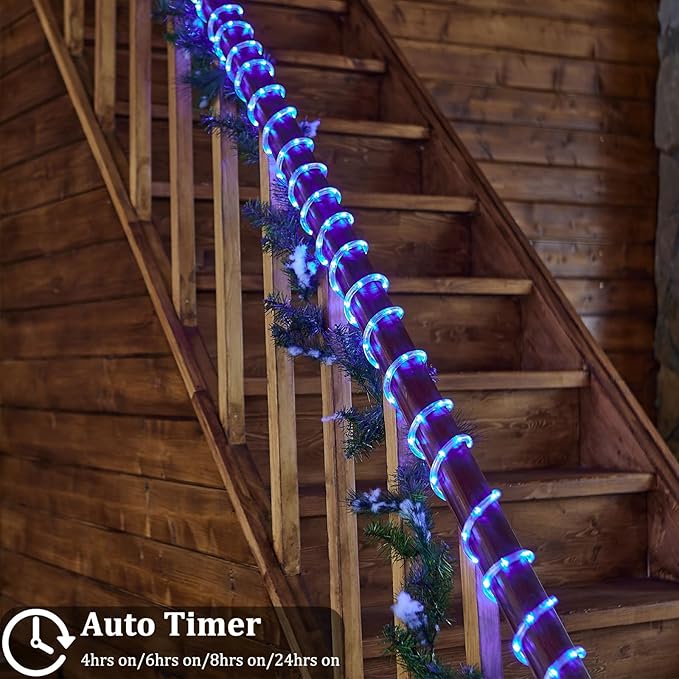 33FT 100 LED Rope Lights for Outside, 16 Colors Waterproof String Lights with Plug & Remote, Multicolor Twinkle Fairy Tube Lights for Indoor & Outside Camping Garden Patio Party Christmas Décor