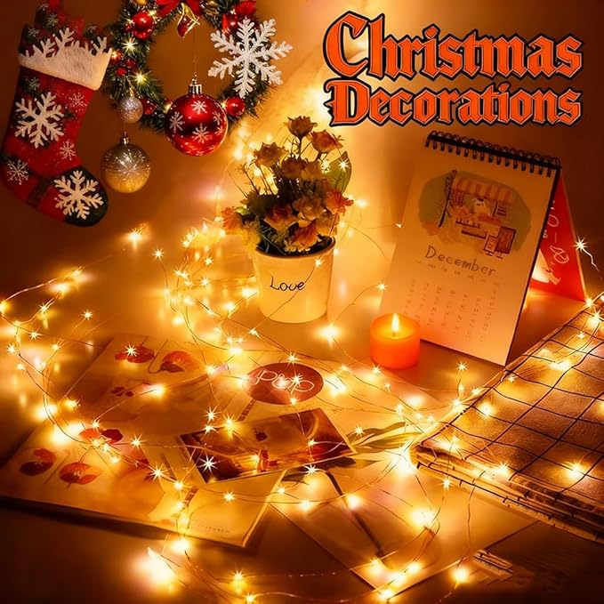 Honche 4 Pack Fairy Lights Battery Operated with Timer 6.56 FT/Pack 20LED Twinkle Lights Copper Wire String Lights for DIY Crafts Wedding Table Centerpieces Party Jars Christmas Decor Warm White