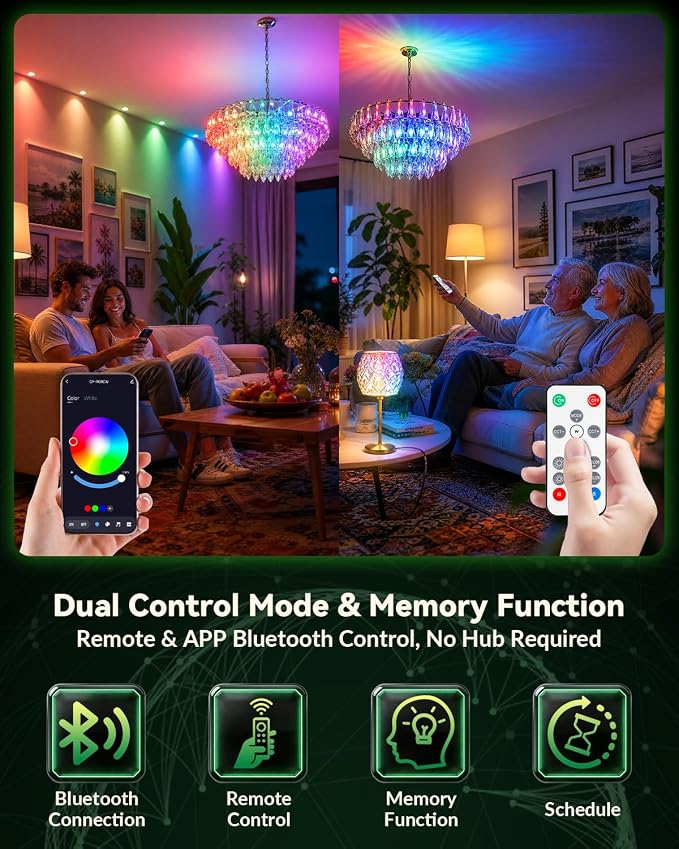 Smart G9 LED Bulb, RGBW Color Changing T4 Bulb Dimmable 2-Pack | G9 Bulb Bluetooth, Remote & App Control, 2700K-6500K Tunable White, G9 Halogen Replacement Bulbs Chandelier
