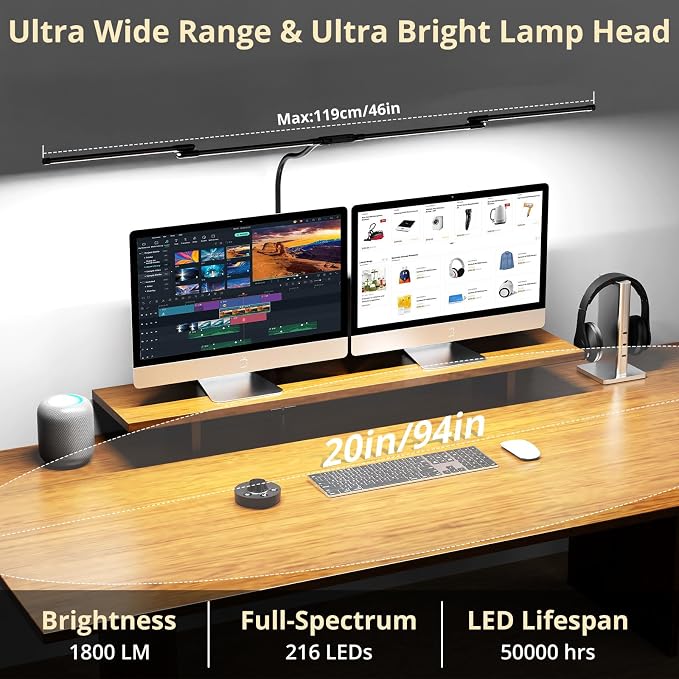 Desk Lamp, Clamp Desks Lamps for Home Office, 24W Flexible Gooseneck Table Lamp, 10 Color Modes & Brightness Eye-Caring Desk Light w/USB Adapter (12V2A Black) | Clamp desks lamps for home office, 10 color modes & brightness eye-caring desk light w/usb ...