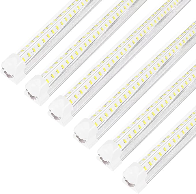 3FT Led Shop Light,3FT Lights 36W 6500K 5000LM Daylight,Led Shop Lights 110V Linkable Clear Cover Integrated V-Shape for Shop Garage Warehouse Workshop Commercial Bay Lighting(6-Pack)