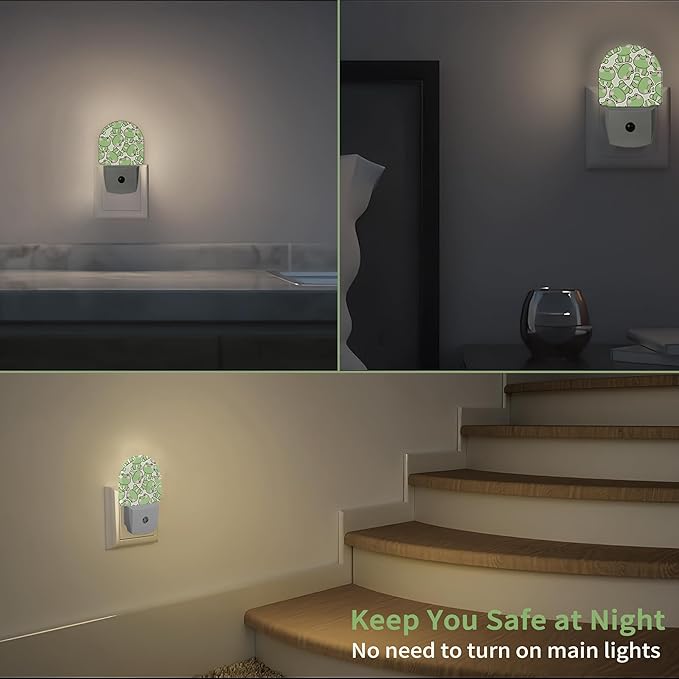 Cartoon Frogs Night Light, Cute Night Light Plug into Wall with Dusk to Dawn Sensor, LED Lamp Energy Saving Lights for Men Women Boys Girls,Lamp for Bedroom Bathroom Hallway