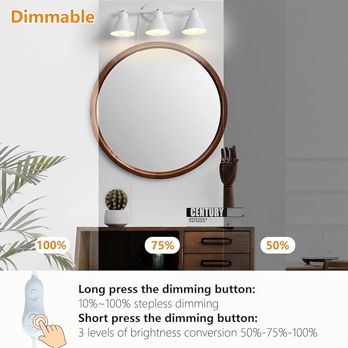 4 Light Plug in Track Lighting Kit,Modern Plug in Ceiling Light Fixture,16.4ft Cord,Timer & Dimming Switch,4 Way Ceiling Spot Lighting,Flexibly Rotatable Light Head (White)